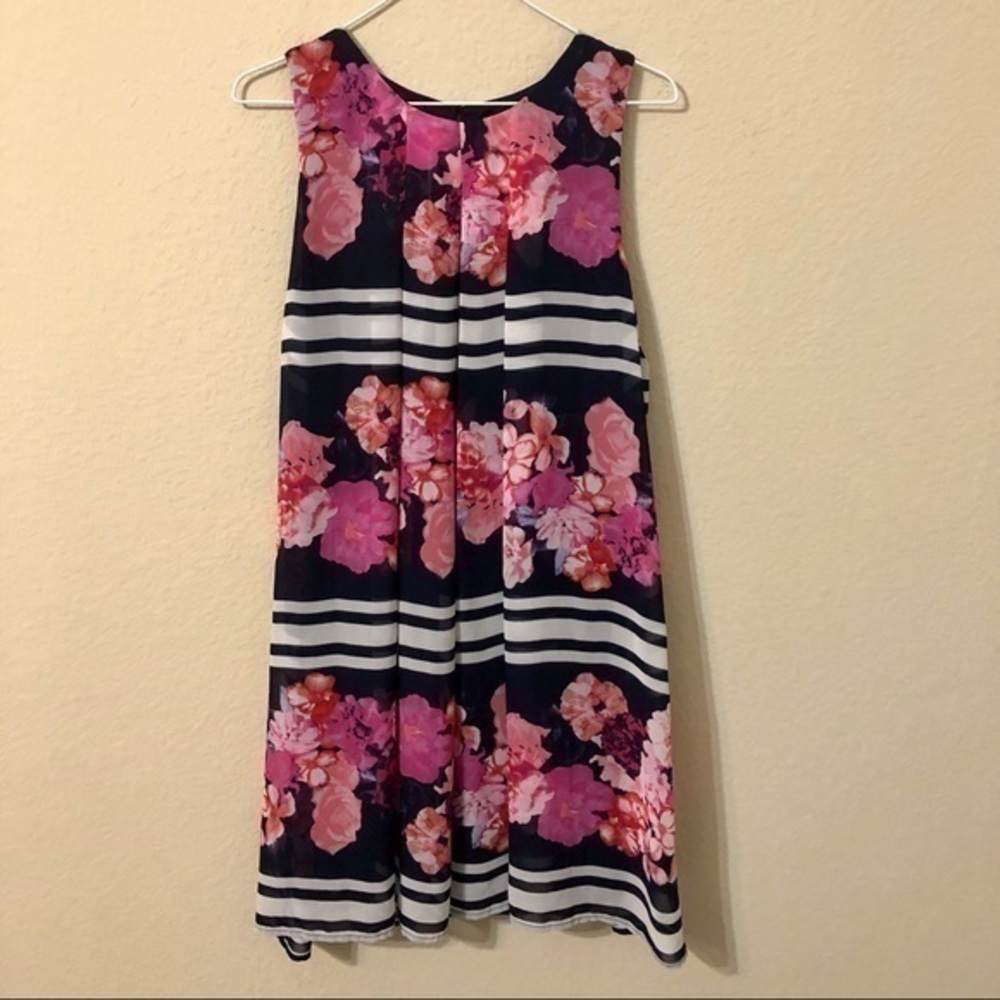 Vince Camuto Dress Floral Print Sleeveless Navy